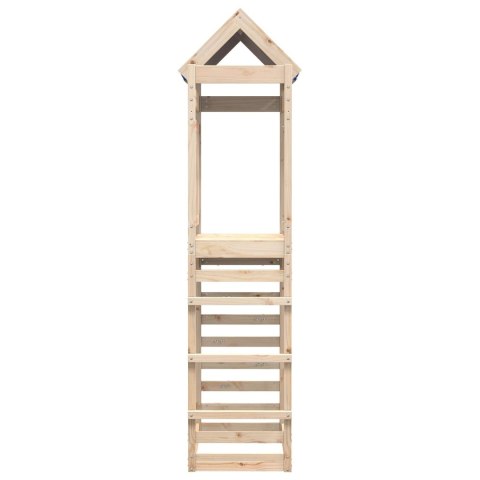VidaXL Wieża zabaw Brązowy 85 x 52,5 x 239 cm Lite drewno sosnowe