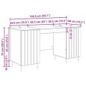 VidaXL Biurko Betonowy szary 142,5 x 50 x 75 cm Drewno inżynieryjne