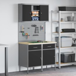 VidaXL Zestaw szafek roboczych z szufladą 6 szt. Czarny i szary