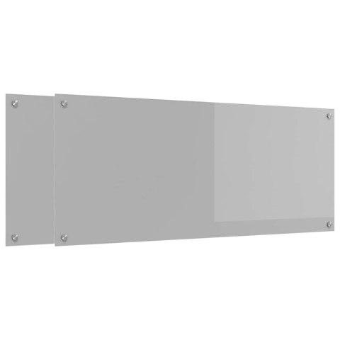 VidaXL Panel kuchenny 2 szt. Jasnoszary 120 x 50 cm szkło hartowane