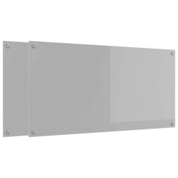 VidaXL Panel kuchenny 2 szt. Jasnoszary 120 x 60 cm szkło hartowane