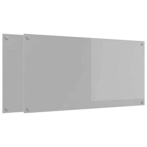 VidaXL Panel kuchenny 2 szt. Jasnoszary 120 x 60 cm szkło hartowane