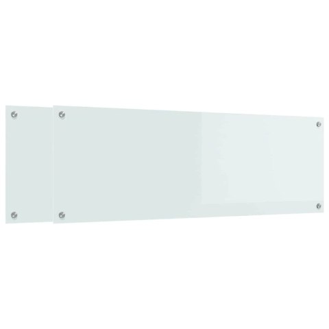 VidaXL Panel kuchenny 2 szt. Biały 120 x 40 cm szkło hartowane