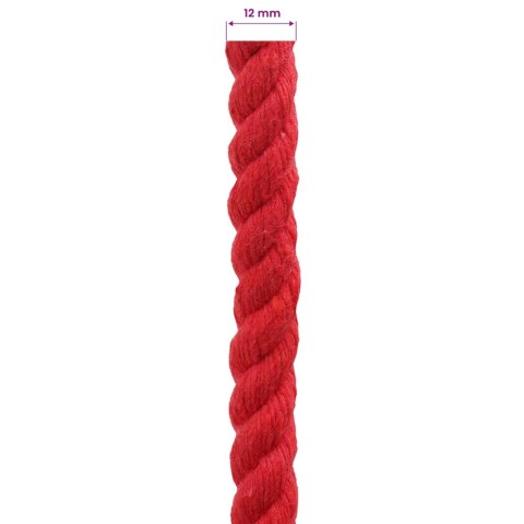 LINA BAWEŁNIANA 12 MM 25 M CZERWONY 100% BAWEŁNA