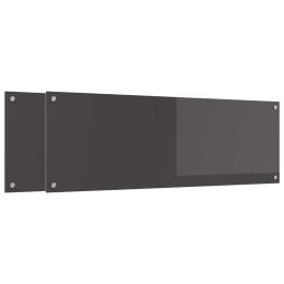VidaXL Panel kuchenny 2 szt. Ciemnoszary 120 x 40 cm szkło hartowane