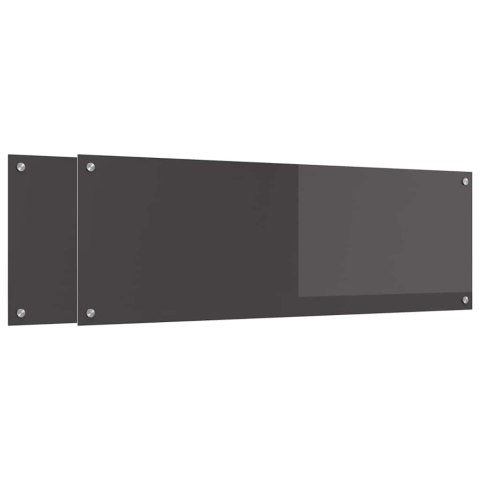 VidaXL Panel kuchenny 2 szt. Ciemnoszary 120 x 40 cm szkło hartowane
