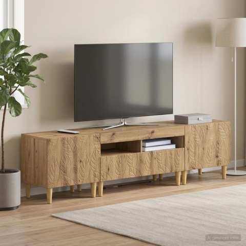 VidaXL 5-częściowa szafka RTV z LED Dąb artisan Drewno inżynieryjne