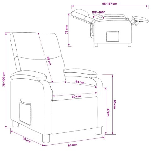 VidaXL Fotel recliner Czarny tkanina