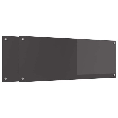 VidaXL Panel kuchenny 2 szt. Ciemnoszary 110 x 40 cm szkło hartowane