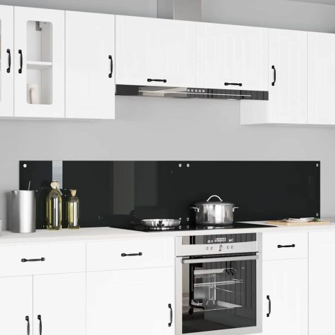 VidaXL Panel kuchenny 2 szt. Czarny 110 x 40 cm szkło hartowane