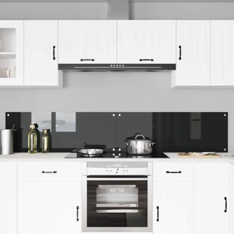 VidaXL Panel kuchenny 2 szt. Czarny 110 x 40 cm szkło hartowane