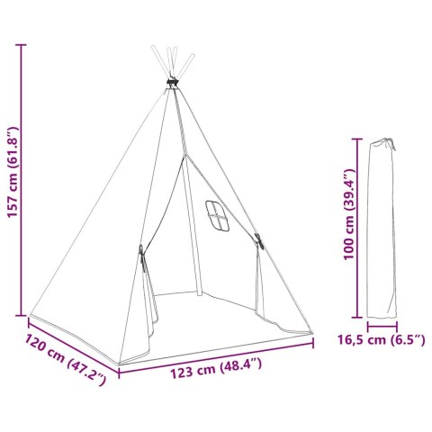 NAMIOT TIPI DLA DZIECI TORBA POLIESTER SZARY 115X115X160CM