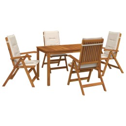 VidaXL 5-Piece Garden Dining Set naturalny Lite Drewno Akacji