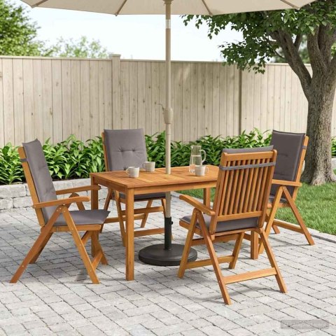 VidaXL 5-Piece Garden Dining Set naturalny Lite Drewno Akacji