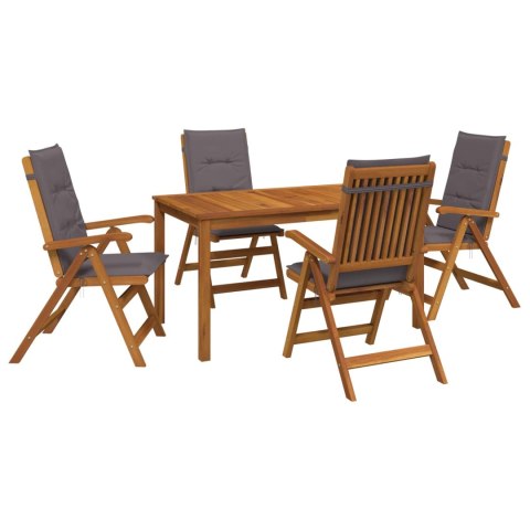 VidaXL 5-Piece Garden Dining Set naturalny Lite Drewno Akacji
