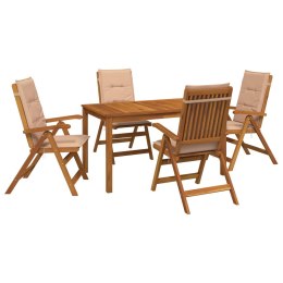 VidaXL 5-Piece Garden Dining Set naturalny Lite Drewno Akacji