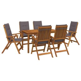 VidaXL 7-Piece Garden Dining Set naturalny Lite Drewno Akacji