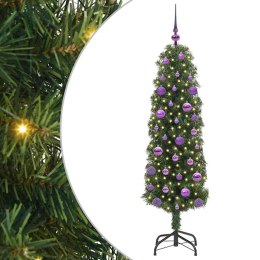 VidaXL Sztuczna choinka z podstawą Zielony 150 cm PVC, stal i plastik