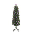 VidaXL Sztuczna choinka z podstawą Zielony 150 cm PVC, stal i plastik