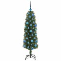 VidaXL Sztuczna choinka z podstawą Zielony 150 cm PVC, stal i plastik