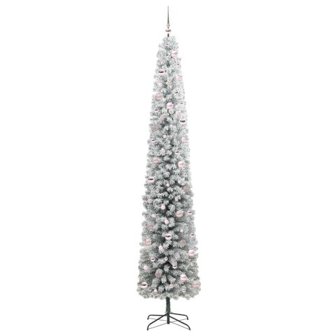 VidaXL Sztuczna choinka z podstawą Zielony 270 cm PVC, stal i plastik