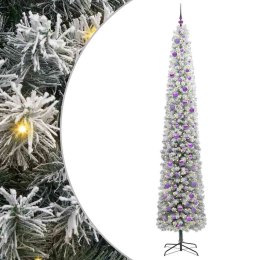VidaXL Sztuczna choinka z podstawą Zielony 270 cm PVC, stal i plastik