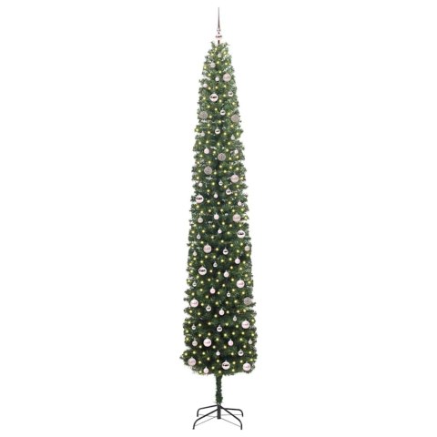 VidaXL Sztuczna choinka z podstawą Zielony 300 cm PVC, stal i plastik