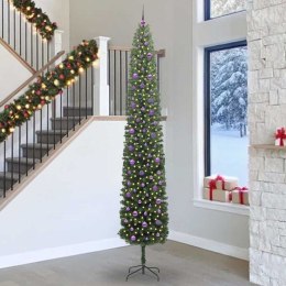 VidaXL Sztuczna choinka z podstawą Zielony 300 cm PVC, stal i plastik