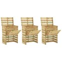VidaXL Listwowy komposter ogrodowy 3 pcs zielony 110 x 58 x 113 cm