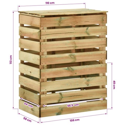 VidaXL Listwowy komposter ogrodowy 3 pcs zielony 110 x 58 x 113 cm