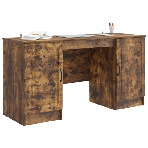 VidaXL Biurko Dąb wędzony 142,5 x 50 x 75 cm Drewno inżynieryjne