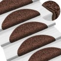 VidaXL Maty na schody 10 szt. 56x17x3 cm Brązowe półokrągłe