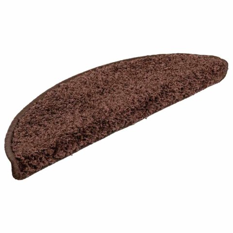 VidaXL Maty na schody 10 szt. 56x17x3 cm Brązowe półokrągłe