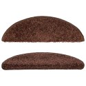 VidaXL Maty na schody 10 szt. 56x17x3 cm Brązowe półokrągłe