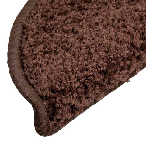 VidaXL Maty na schody 10 szt. 56x17x3 cm Brązowe półokrągłe