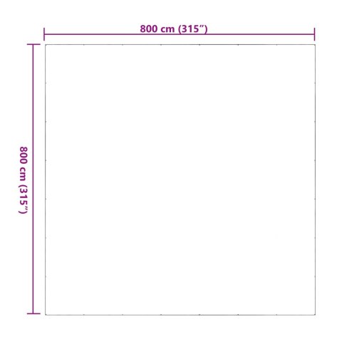 VidaXL Osłona na rośliny przezroczysty 8 x 8 m PVC