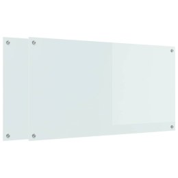 VidaXL Panel kuchenny 2 szt. Biały 110 x 60 cm szkło hartowane