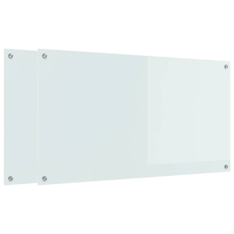 VidaXL Panel kuchenny 2 szt. Biały 110 x 60 cm szkło hartowane