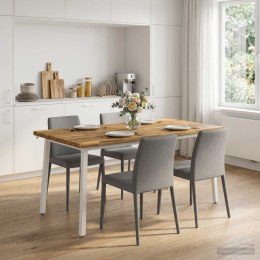VidaXL Stół jadalny z naturalną krawędzią 160 x 70 x 75 cm Biały