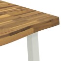 VidaXL Stół jadalny z naturalną krawędzią 160 x 70 x 75 cm Biały
