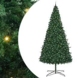 VidaXL Choinka Z dekoracyjnymi światłami strunowymi Zielony 400 cm PVC