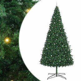 VidaXL Choinka Z dekoracyjnymi światłami strunowymi Zielony 400 cm PVC