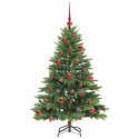 VidaXL Sztuczna choinka z 150 diodami LED Zielony 150 cm PE i PVC