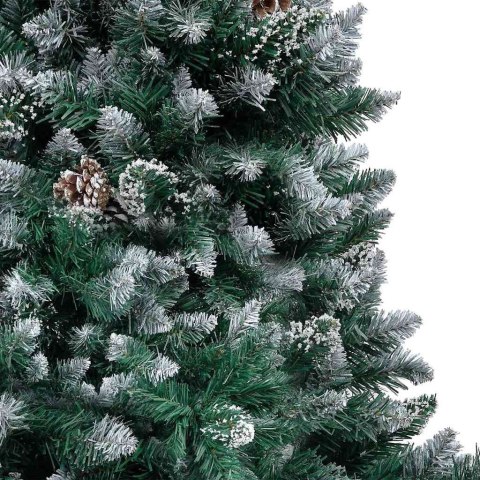 SZTUCZNA CHOINKA Z PODSTAWĄ ZIELONY 150 CM PVC I STAL I PLASTIK