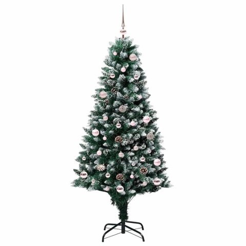 VidaXL Sztuczna choinka z podstawą Zielony 150 cm PVC i Stal i Plastik