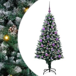 VidaXL Sztuczna choinka z podstawą Zielony 150 cm PVC i Stal i Plastik