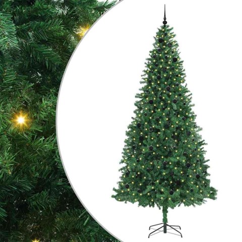 VidaXL Sztuczna choinka z podstawą Zielony 300 cm PVC, Metal i Plastik