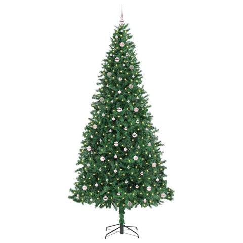 VidaXL Sztuczna choinka z podstawą Zielony 300 cm PVC, Metal i Plastik