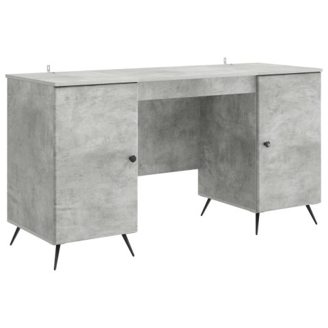 BIURKO BETONOWY SZARY 142,5 X 50 X 75 CM DREWNO INŻYNIERYJNE