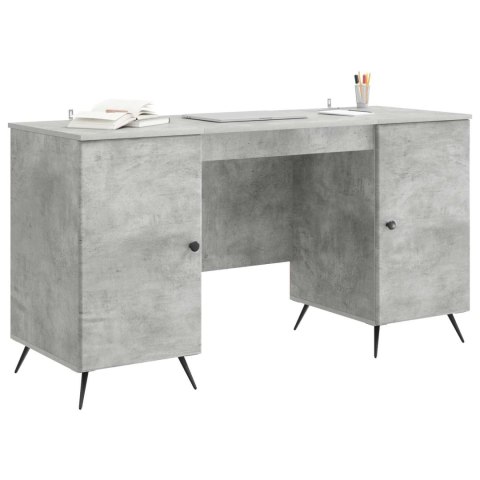 BIURKO BETONOWY SZARY 142,5 X 50 X 75 CM DREWNO INŻYNIERYJNE